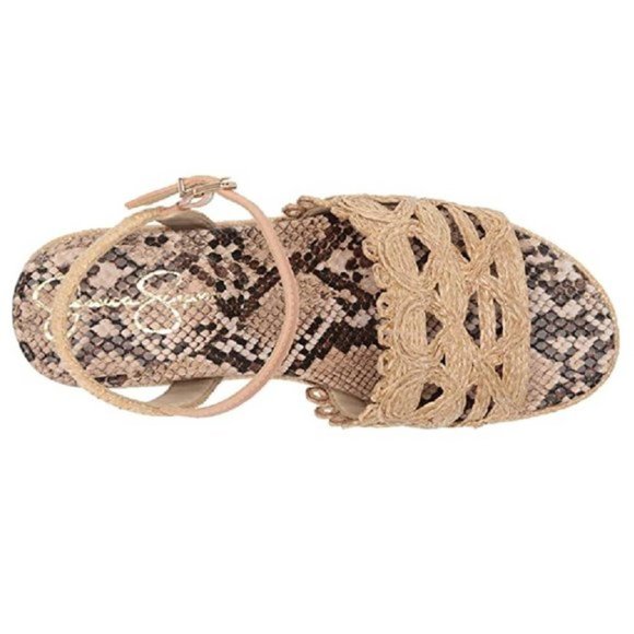 Jessica Simpson $89 Camilia Wedge Sandals Natural Rattan Sz 10 NIB ! - Picture 2 of 3